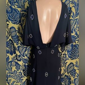 & Other Stories navy beaded open back maxi